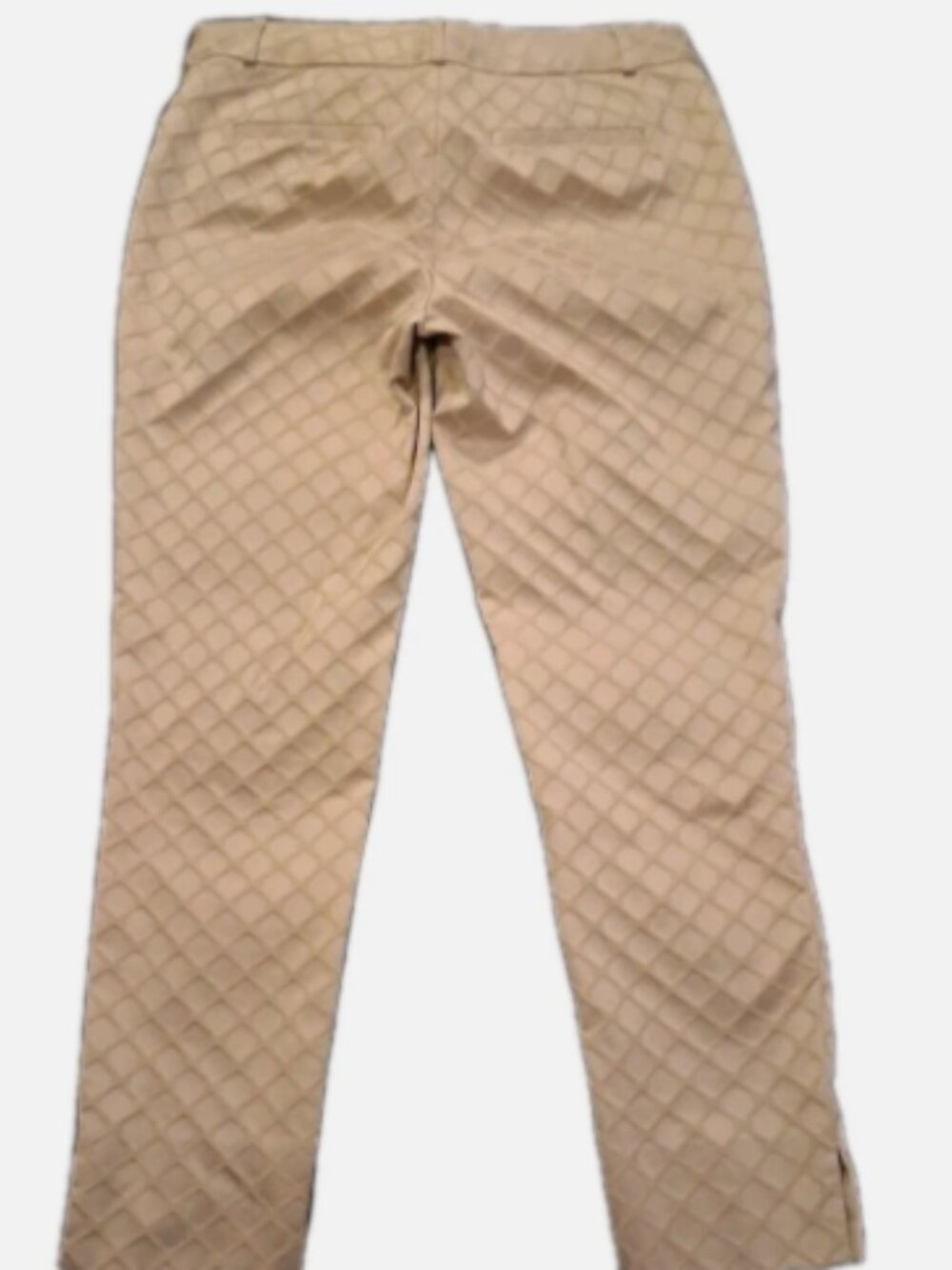 Banana Republic Camden Jacquard Beige Ankle Pant Size 4 Diamond Mid Rise - Picture 2 of 16